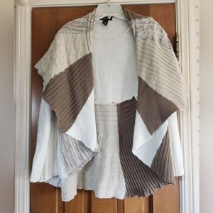 Neutral tone shawl neck cardigan sweater